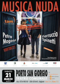Petra Magoni e Ferruccio Spinetti a Porto San Giorgio per TAM - locandina