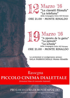 Cinema dialettale a Monte Rinaldo - locandina