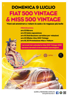 Raduno Fiat 500 e Miss 500 Vintage al Centro Commerciale Auchan Porto Sant'Elpidio - locandina