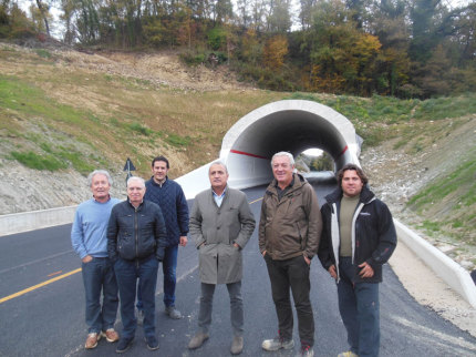 Sopralluogo al cantiere stradale della S.P. Valdaso a Montefalco Appennino