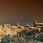 Veduta di Sant'Elpidio a Mare con la neve