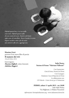 Presentazione libro di Massimo Gezzi a Fermo - locandina