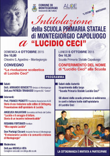 Intitolazione scuola Montegiorgio a Lucidio Ceci - locandina