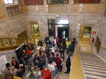 Visitatori a Fermo per "Invito a Palazzo" nella sede di Carifemo