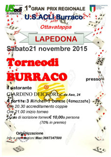 Torneo di burraco a Lapedona - locandina