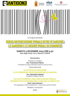 Convegno sulle misure penali organizzato a Fermo da Antigone - locandina