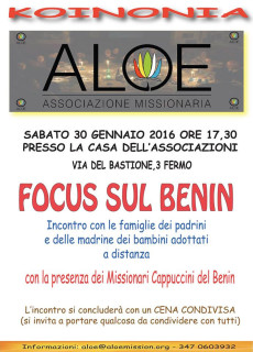 Focus sul Benin - incontro a Fermo - locandina