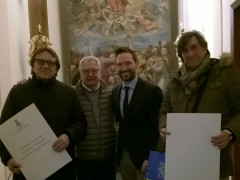 Marco Civoli e Roberto Boninsegna in visita a Sant'Elpidio a Mare
