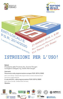 Infoday Enti locali e PSR a Fermo - locandina