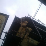 Impalcatura in centro storico a Montegranaro