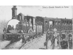 Treno a Fermo: cartolina d'epoca