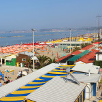 La spiaggia e gli stabilimenti balneari a Palombina di Ancona. Foto di repertorio