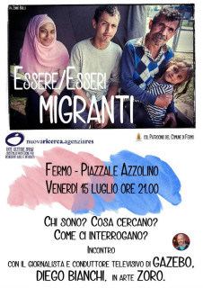 Essere/esseri migranti: incontro a Fermo con Diego Bianchi detto Zoro - locandina