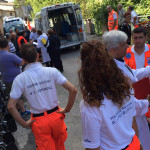 Evacuazione dell'ospedale di Amandola dopo il terremoto del 24 agosto 2016