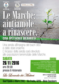 Le Marche: aiutiamole a rinascere - locandina