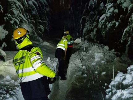 Volontari della Protezione Civile impegnati a Montelparo