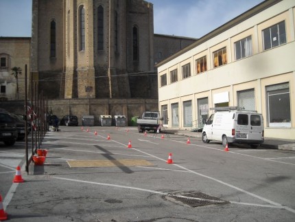 Lavori su piazza Dante a Fermo