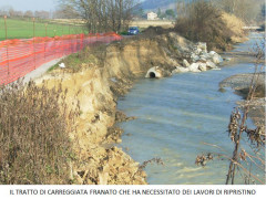 Zona Ponzano. Il tratto di carreggiata franato che ha necessitatao dei lavori di ripristino