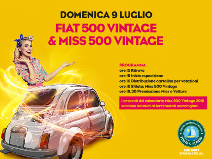 Raduno Fiat 500 e Miss 500 Vintage al Centro Commerciale Auchan Porto Sant'Elpidio