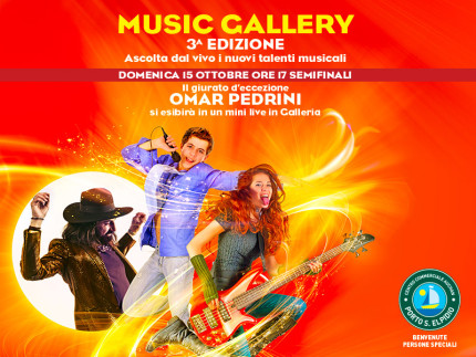 Domenica 15 ottobre al Centro Commerciale Auchan Posto S. Elpidio le semifinali di Music Gallery con Omar Pedrini