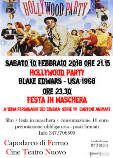 Hollywood Party - Festa di Carnevale a Capodarco di Fermo - locandina