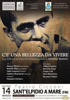 Serata dedicata ad Antonio Santori a Sant'Elpidio a Mare - locandina