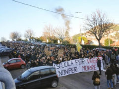 Corteo di protesta degli studenti dell'ITI Montani di Fermo