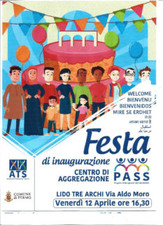 Lido Tre Archi: festa d'inaugurazione del Centro di Aggregazione per le progettualità sociali, sportive e ricreative - locandina