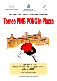 Torneo ping pong in piazza a Sant'Elpidio a Mare - locandina