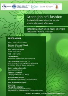 Green job nel fashion - Convegno a Fermo - locandina