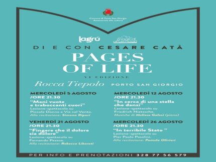 Locandina della rassegna "Pages of life"