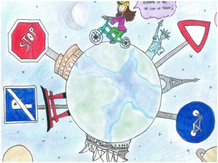 Disegno realizzato nell'ambito del progetto "Sicurezza in bicicletta"