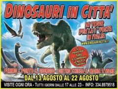 Locandina dello spettacolo "Dinosauri in città"