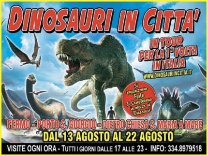 Locandina dello spettacolo "Dinosauri in città"