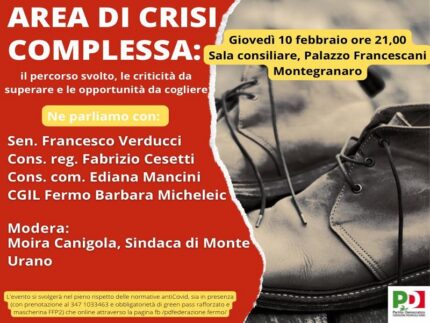 Incontro a Montegranaro sull'Area di crisi complessa