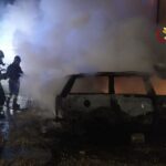 Auto in fiamme a Lido Tre Archi di Fermo