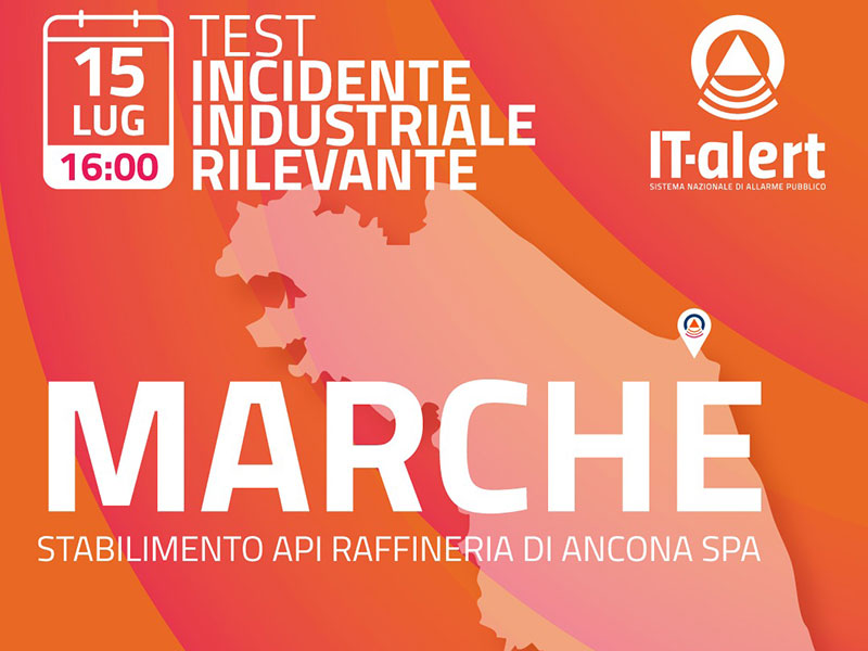 Test del sistema di allarme pubblico IT-alert nella Regione Marche