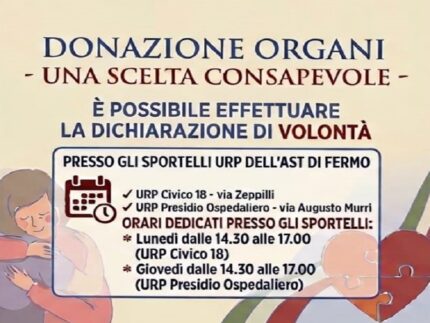 Campagna di AST Fermo per promuovere la donazione degli organi