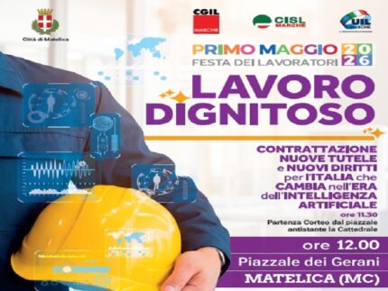 Manifestazione di Cgil, Cisl e Uil a Matelica
