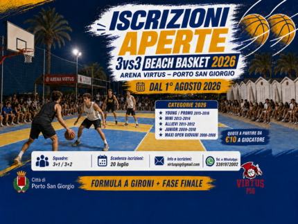 Torneo 3vs3 di basket a Porto San Giorgio