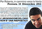 Il volantino della manifestazione del 15 dicembre 2012 a Pescara per Roberto Straccia